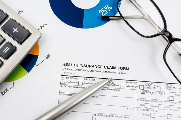 Formulario de reclamación de seguro médico — Foto de Stock