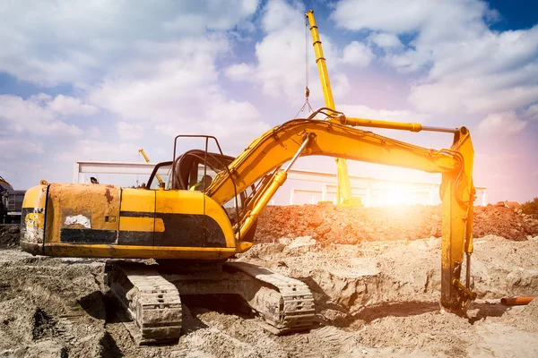 Graafmachine in actie — Stockfoto