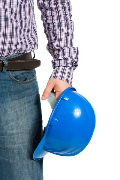 The builder on the isolated white background — Stock Photo, Image