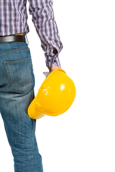 The builder on the isolated white background — Stock Photo, Image