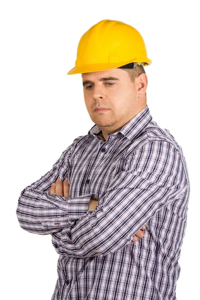 Portrait of an handsome engineer isolated on white — Stock Photo, Image