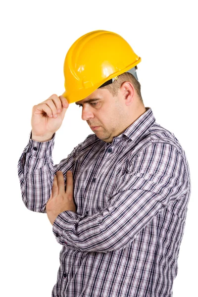 Retrato de un ingeniero guapo aislado en blanco —  Fotos de Stock