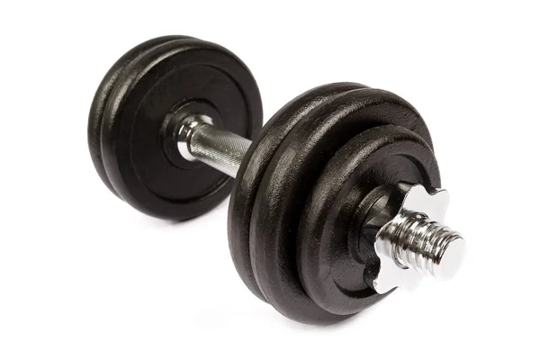 Fitness exercise equipment dumbbell weights on white background — ストック写真