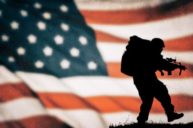 ABD'li askerin siluet