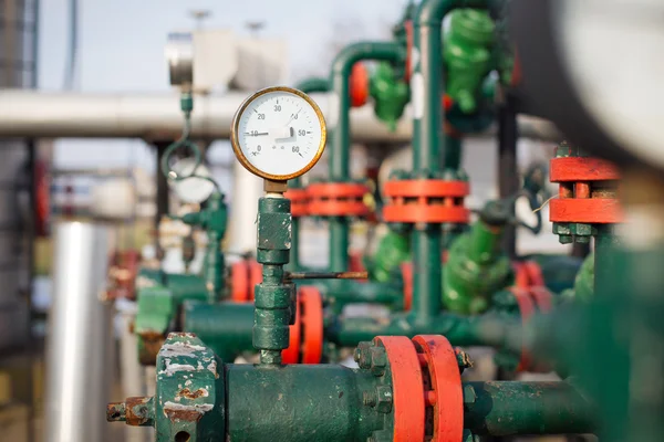 Pressure gauge measuring instrument close up — Stock Photo, Image