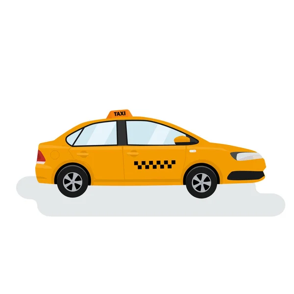 Táxi Amarelo Passageiros Transporte Urbano Passageiros Vetor — Vetor de Stock