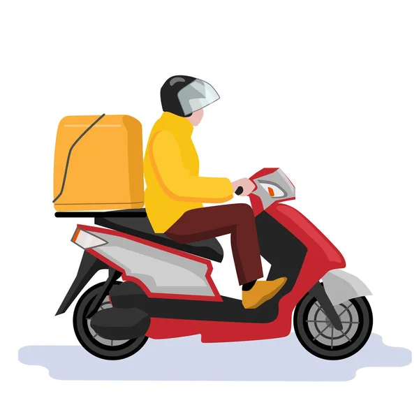 Courier Scooter Delivery Goods Food City Vector — Stock Vector