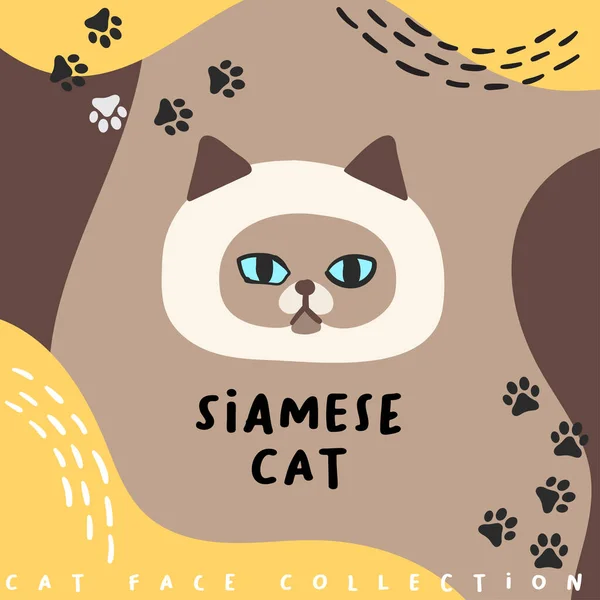 Cat Face Collection Vector Illustration — Stock Vector