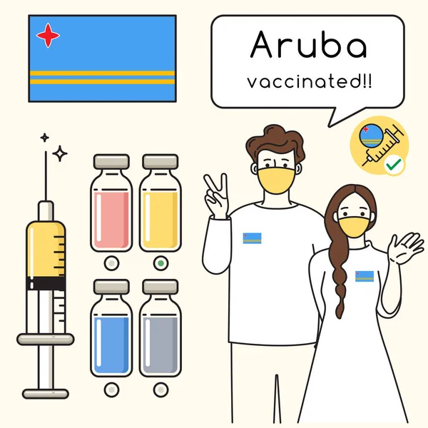Νεαρός Άνδρας Και Γυναίκα Που Παρουσιάζουν Εμβολιασμό Για Την Υγεία — Διανυσματικό Αρχείο