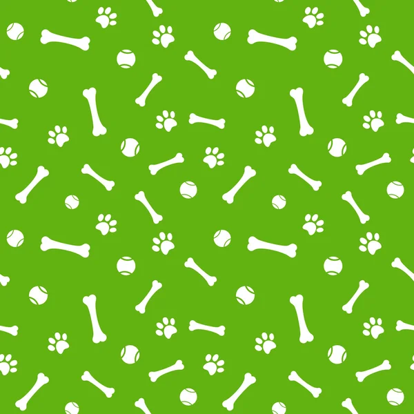 Dog paw print, bone and ball seamless pattern Stock Illustration