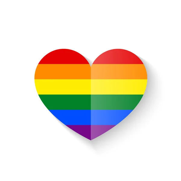 Rainbow hjärta ikon vektor illustration — Stock vektor