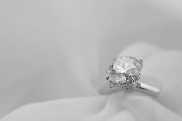 Anel Noivado Diamante Anel Precioso Luxo — Fotografia de Stock