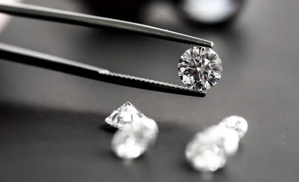 Beaux Diamants Luxe Sur Fond Gros Plan — Photo