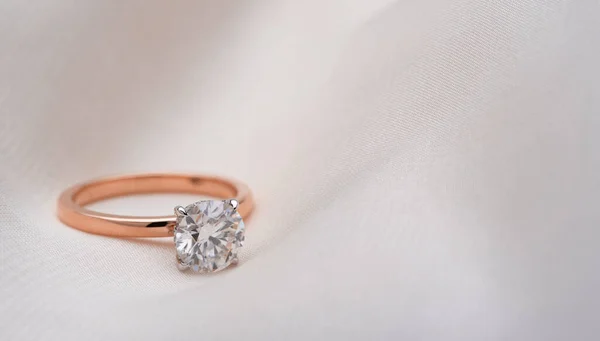 Bague Fiançailles Diamant Bague Précieuse Luxe — Photo