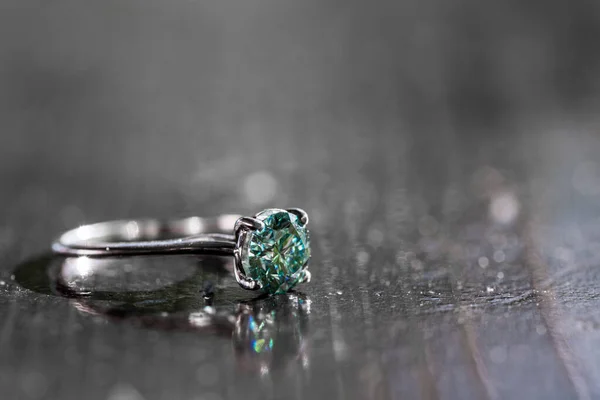 Close up of beautiful emerald ring