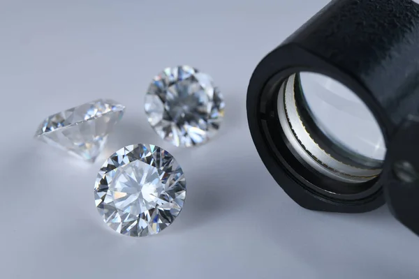Diamantes Lujo Lupa Joyería — Foto de Stock