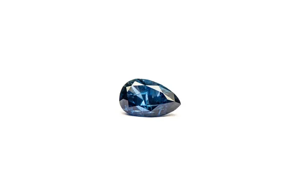 Blue Natural Gemstone Sapphire White Background — Fotografia de Stock