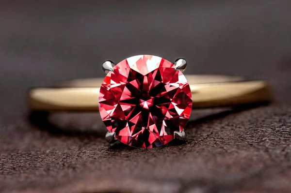 Közelkép Gyönyörű Jegygyűrű Gyémánt — Stock Fotó