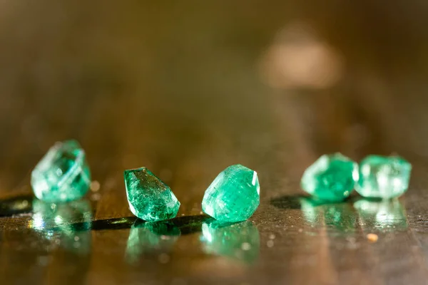 Emerald Gemstones Precious Loose Gems — Stock Photo, Image