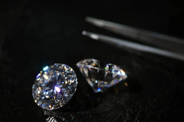 Primo Piano Diamanti Sfondo Nero — Foto Stock