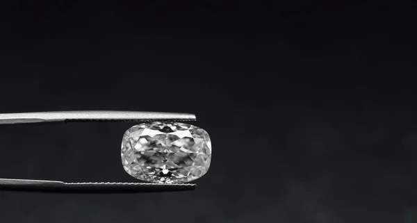 Close Diamond Tweezers Black Background — Stock fotografie