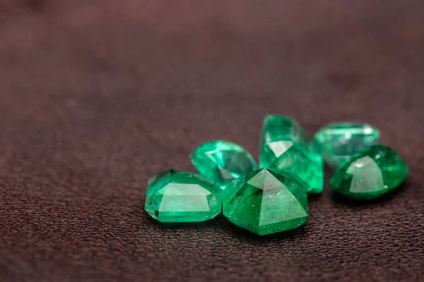 Esmeralda Gemstones Gemas Soltas Preciosas — Fotografia de Stock