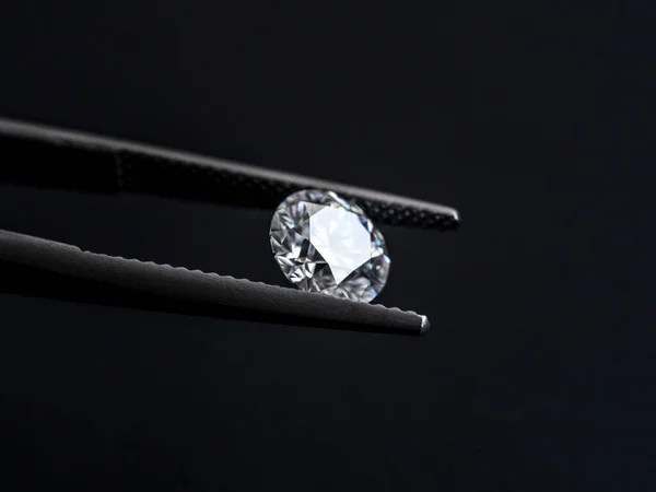 Close Diamantes Sobre Fundo Preto — Fotografia de Stock