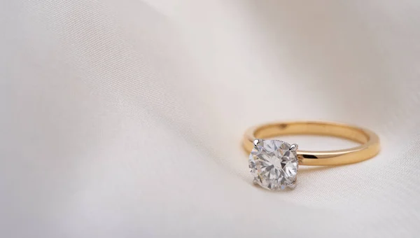 Anello Fidanzamento Diamante Anello Prezioso Lusso — Foto Stock