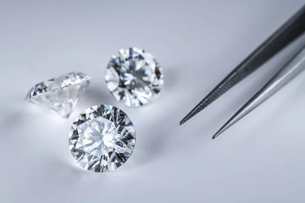 Luxus Gyémánt Fehér Háttér — Stock Fotó