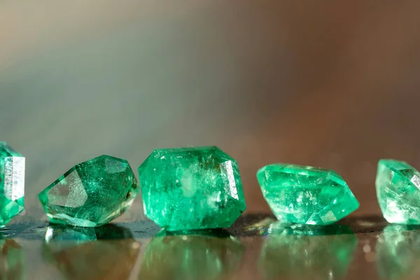 Esmeralda Gemstones Gemas Soltas Preciosas — Fotografia de Stock