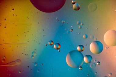 Yağlı boya ve baloncuklu soyut arkaplan