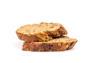 Beyaz arkaplanda izole edilmiş dilimlenmiş ekmek