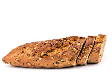 Ekmek somunu beyaz arkaplanda izole edildi