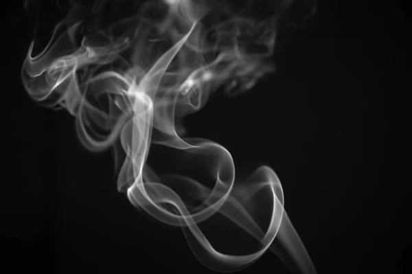 White Smoke Black Background — Stock Photo, Image