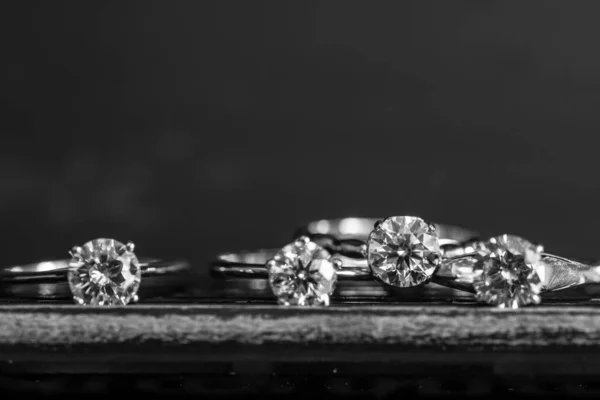 Anillos Compromiso Diamantes Anillo Precioso Lujo — Foto de Stock
