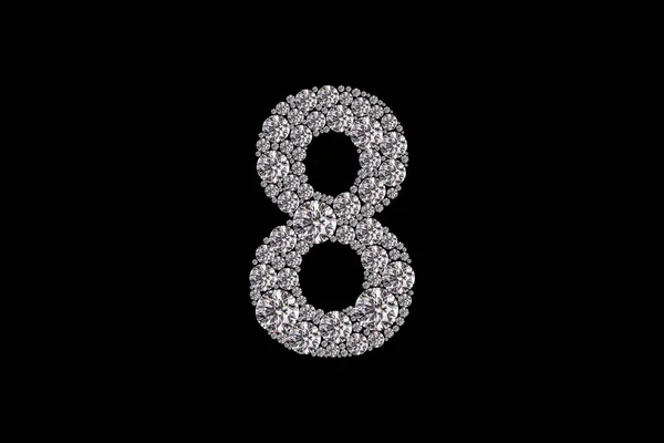 Diamante Numero Diamanti Lusso Numero — Foto Stock