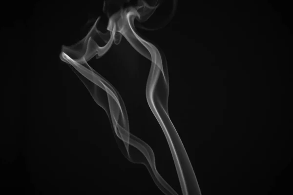 Bílý Kouř Černém Pozadí Abstraktní Textura — Stock fotografie