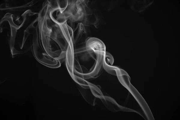 White Smoke Black Background — Stock Photo, Image