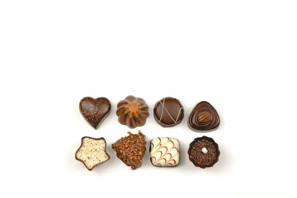 Caramelos Chocolate Aislados Sobre Fondo Blanco — Foto de Stock