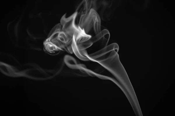 Humo Blanco Sobre Fondo Negro — Foto de Stock