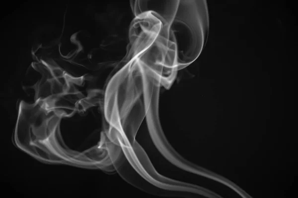 Humo Blanco Sobre Fondo Negro Textura Abstracta — Foto de Stock