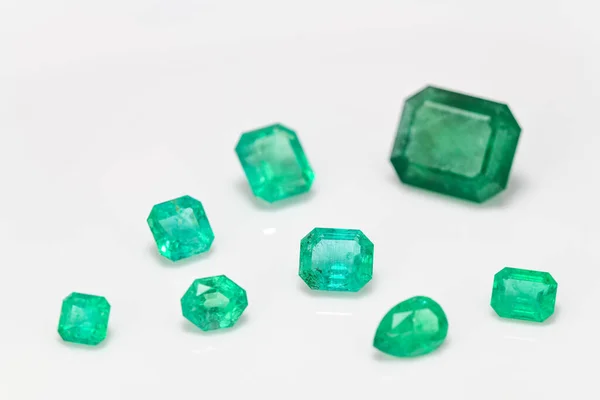 Esmeralda Gemstones Gemas Soltas Preciosas — Fotografia de Stock