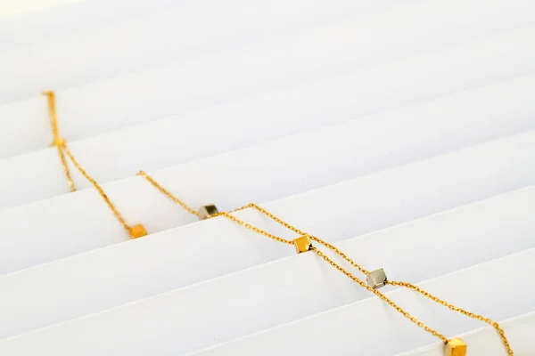 Gold Necklace White Background — Stock Photo, Image