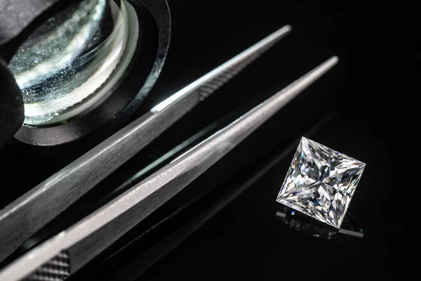 Piękny Diamond Gemstone Tle Zbliżenie — Zdjęcie stockowe