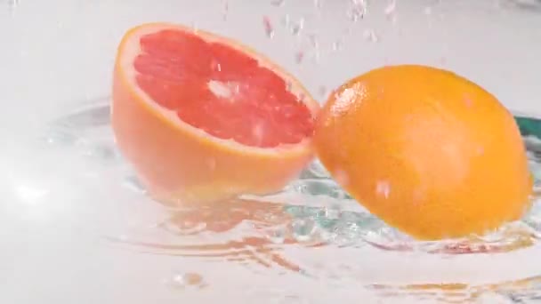 Citrus Fatia Câmera Lenta — Vídeo de Stock