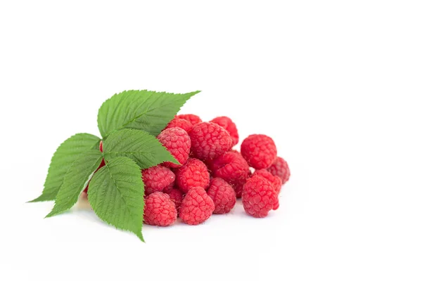 Fresh Raspberries Isolated White Background — Stock Photo, Image