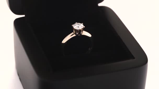 Diamanten Verlovingsring Luxe Kostbare Ring — Stockvideo