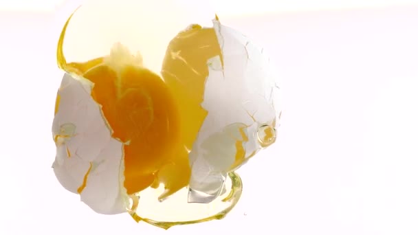 Bardağa Düşen Yumurta Kırık — Stok video