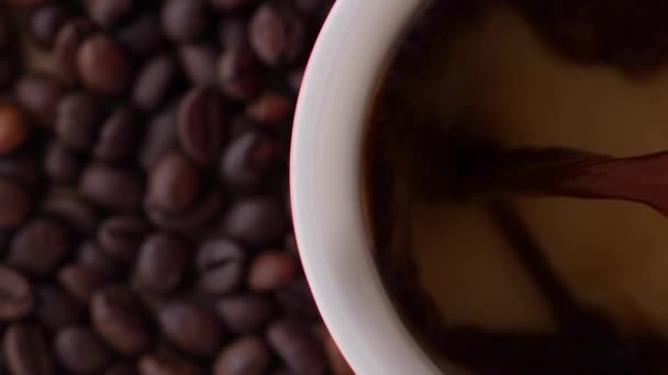 Closeup Pouring Coffee Cup — Stock Video