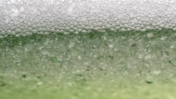Green Foam Bubbles Motion — Stock Video